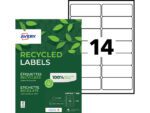 etiket Avery ILK 99,1x38,1mm recycled 100 vel 14 etiketten  per vel wit