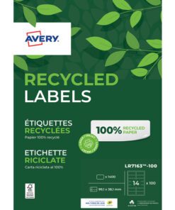 etiket Avery ILK 99,1x38,1mm recycled 100 vel 14 etiketten  per vel wit