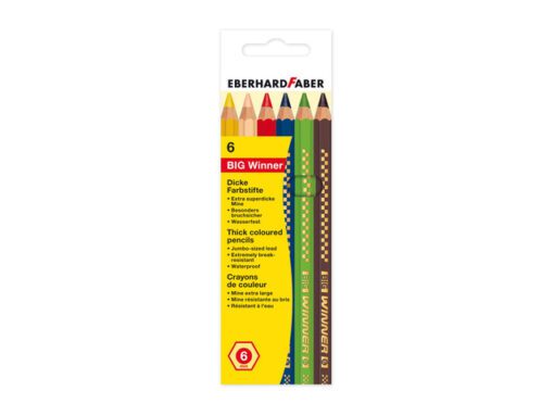 kleurpotlood Eberhard Faber Big Winner assorti etui à 6     stuks