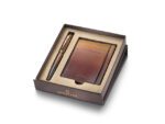 Balpen giftset Sheaffer 100 9374 Coffee Ed. Matt Brown met  bruine creditcardhouder