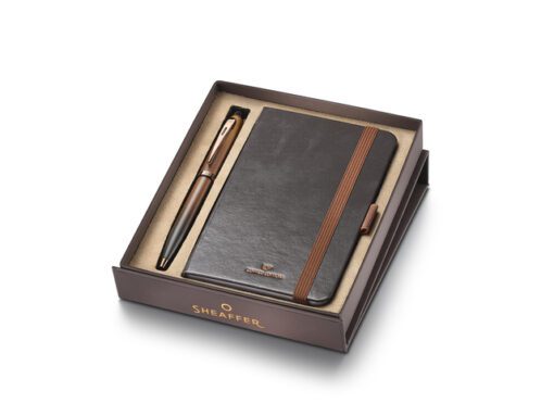 Balpen giftset Sheaffer 100 9374 Coffee Ed. Matt Brown met  klein notitieboek