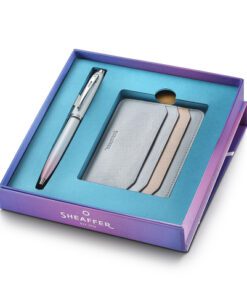 Balpen giftset Sheaffer 100 Expressions 9376 parelmoer,     Chrome trims met  creditcardhouder
