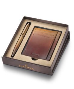 Balpen giftset Sheaffer VFM  9428 Coffee Edition, Matt      Brown met creditcardhouder