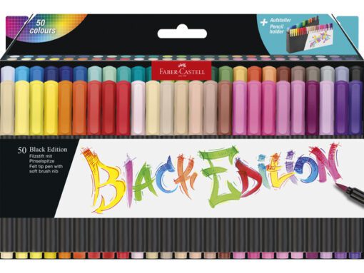 Brushpen Faber-Castell Black Edition 50 stuks in karton etui