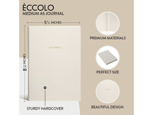 Notitieboek Èccolo White Saffiano lijn ca.15x20cm 80 gr.    256 pag.