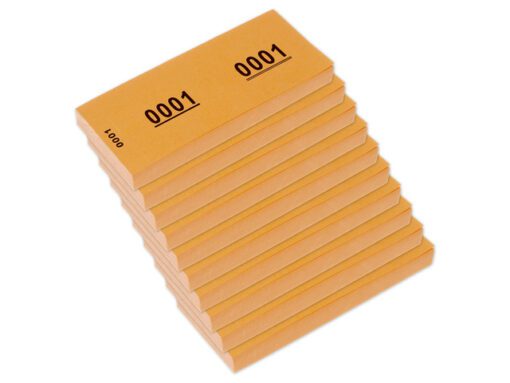 Nummerblok Kangaro 42x105mm 70gr 1-1000 oranje