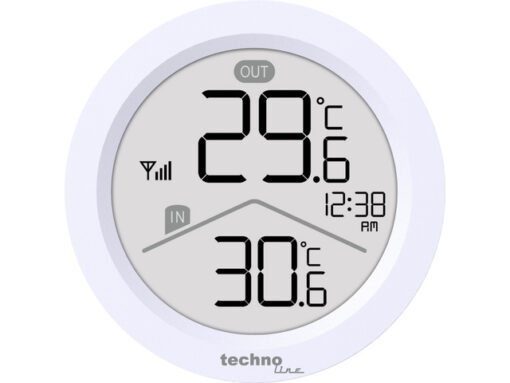 Thermometer Technoline WS 9168 85x85x21 mm wit met 1        buitensensor