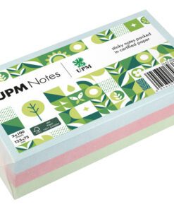 UPM notes 125x75 pastel assorti pak 3x 100 vel blauw,       groen, roze