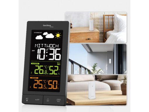 Weerstation Technoline WS 6458 83x152x36 mm zwart met 1     buitensensor