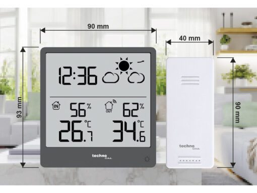 Weerstation Technoline WS 9138 90x93x45 mm zwart met 1      buitensensor