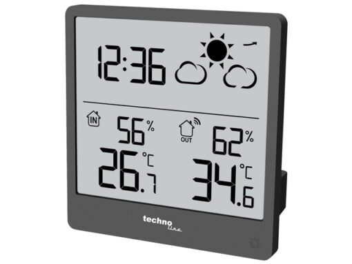 Weerstation Technoline WS 9138 90x93x45 mm zwart met 1      buitensensor