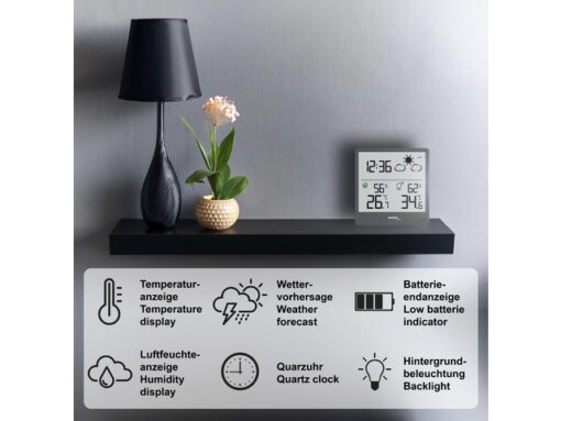 Weerstation Technoline WS 9138 90x93x45 mm zwart met 1      buitensensor