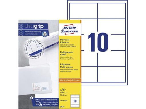 etiket Avery ILK 97x55mm wit 100 vel 10 etiketten per vel