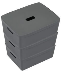 Opbergbox Kangaro 20 liter antraciet set a 3 stuks          inclusief deksels