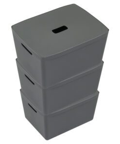 Opbergbox Kangaro 28 liter antraciet set a 3 stuks          inclusief deksels