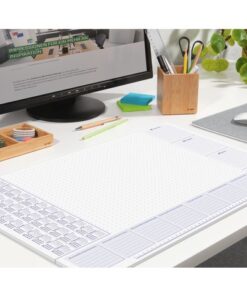 Praktische bureauonderlegger "Lila" met dag-weekplan en actuele kalender voor 3 jaren. Formaat ca. A2 (59