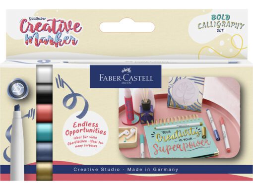 Marker creatief Faber-Castell Goldfaber beitelpunt C set a  6 stuks Soft Lettering
