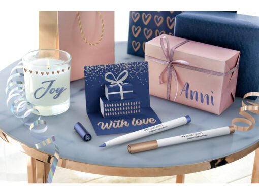 Marker creatief Faber-Castell Goldfaber brushpunt B set a 6 stuks Happy Celebration