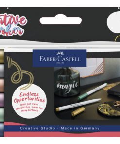 Marker creatief Faber-Castell Goldfaber brushpunt B set a 6 stuks Metallic Moments