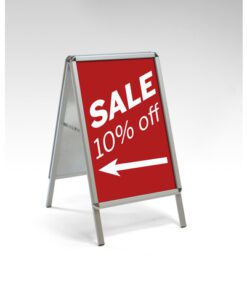 Stoepbord Seco A-frame A2 32mm zilver weersbestendig