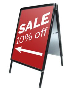 Stoepbord Seco A-frame A2 32mm zwart weersbestendig