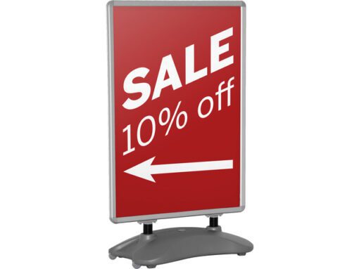 Stoepbord Seco A0 swing zilver weerbestendig