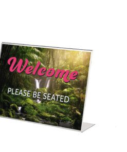 Tafelstandaard Seco A5 landscape schuin glashelder