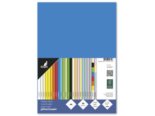 Papier Kangaro A4 80grs blauw pak 100 vel