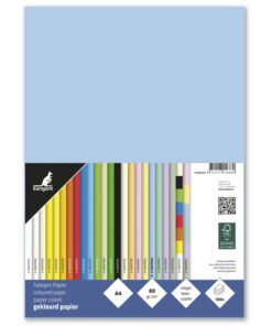 houtvrij en chloorvrij gebleekt papier. Leverbaar in verschillende kleuren. Pak à 100 vel