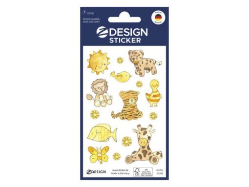 Papieretiket Z-design Speelgoeddieren, pakje à 1 vel