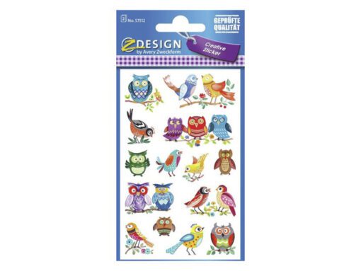 Papieretiket Z-design Vogels pakje à 2 vel