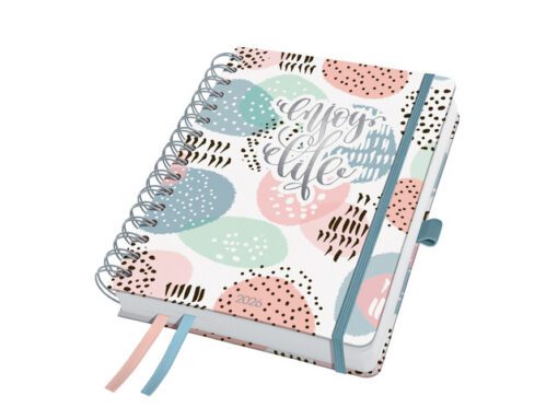 Spiraal-agenda Inspire A5 2026 (NL/FR/EN/DU) Rose Inspiration Hardcover