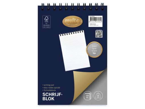 Spiraalblok Multo A5 lijn 90 grams 100 vel kopspiraal