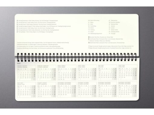 Tafelagenda Conceptum 2026 (NL/FR/EN/DU) 300x144x18 mm      zwart Hardcover