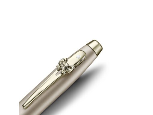 Vulpen Sheaffer 100 9377 EMILY IN PARIS M Champagne Gold    with champagne gold trims, bow shaped clip emblem