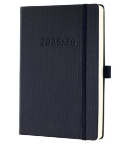Weekagenda Conceptum 25/26 18maands (NL/FR/EN/DU) met notitieruimte zwart Hardcover