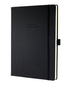 Weekagenda Conceptum A4+ 2026 (NL/FR/EN/DU), verticaal zwart Hardcover