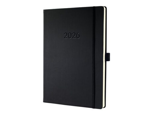 Weekagenda Conceptum A4+ 2026 (NL/FR/EN/DU), verticaal zwart Hardcover