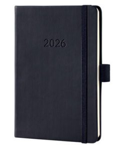 Weekagenda Conceptum A6 2026 (NL/FR/EN/DU) met notitieruimte zwart Hardcover