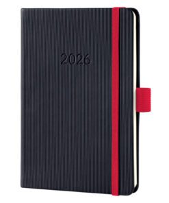 Weekagenda Conceptum A6 2026 (NL/FR/EN/DU) zwart-red        Hardcover