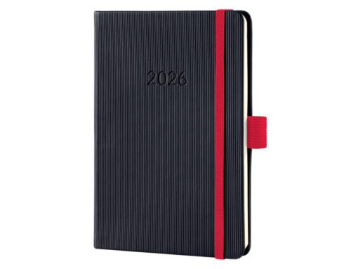 Weekagenda Conceptum A6 2026 (NL/FR/EN/DU) zwart-red Hardcover