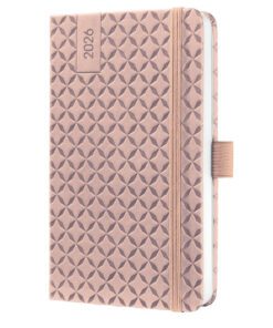 Weekagenda Flair A6 2026 (NL/FR/EN/DU) Pearl Rose Hardcover