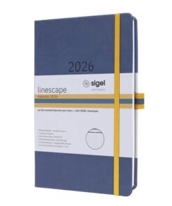 2-kleurige pennenlus en 2 leeslinten. Formaat 148x213x16mm. Kleur omslag geruit.