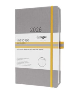 2-kleurige pennenlus en 2 leeslinten. Formaat 148x213x16mm. Kleur omslag lichtgrijs.