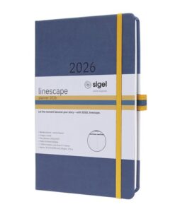 zuur- en houtvrij. Met elastische sluiting en 2-kleurige pennenlus in accentkleur. Uitvoering blauw.