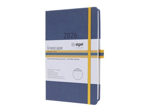 Weekagenda Linescape A5 2026 (EN) blauw Hardcover verticale indeling
