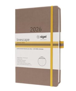 zuur- en houtvrij. Met elastische sluiting en 2-kleurige pennenlus in accentkleur. Uitvoering bruin.