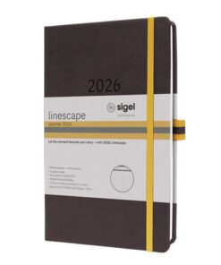 zuur- en houtvrij. Met elastische sluiting en 2-kleurige pennenlus in accentkleur. Uitvoering donkergrijs.