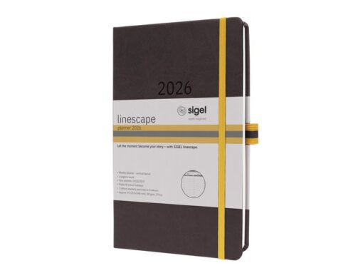 Weekagenda Linescape A5 2026 (EN) donkergrijs Hardcover     verticale indeling