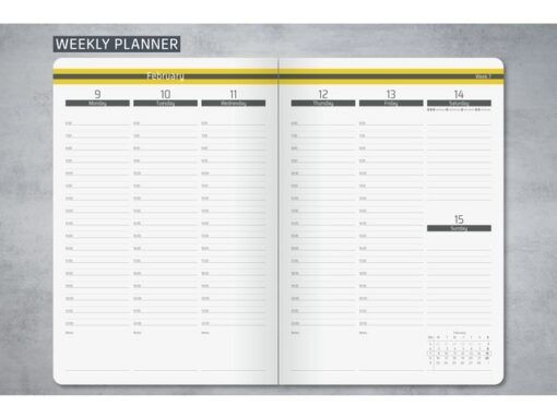 Weekagenda Linescape A5 2026 (EN) donkergrijs Hardcover     verticale indeling
